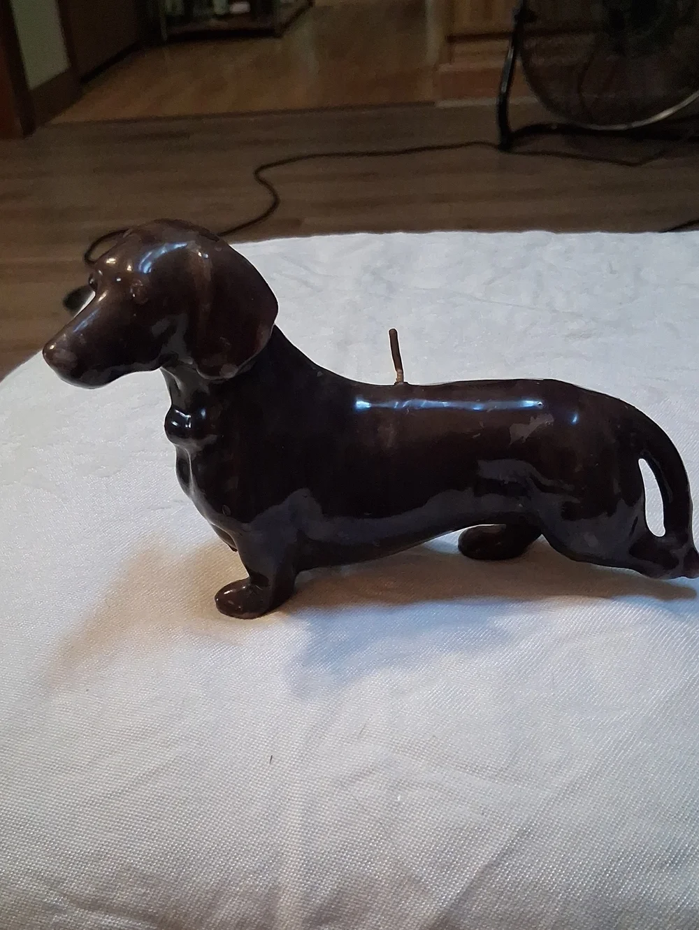 Vintage Brown Dachshund Candle Figurine